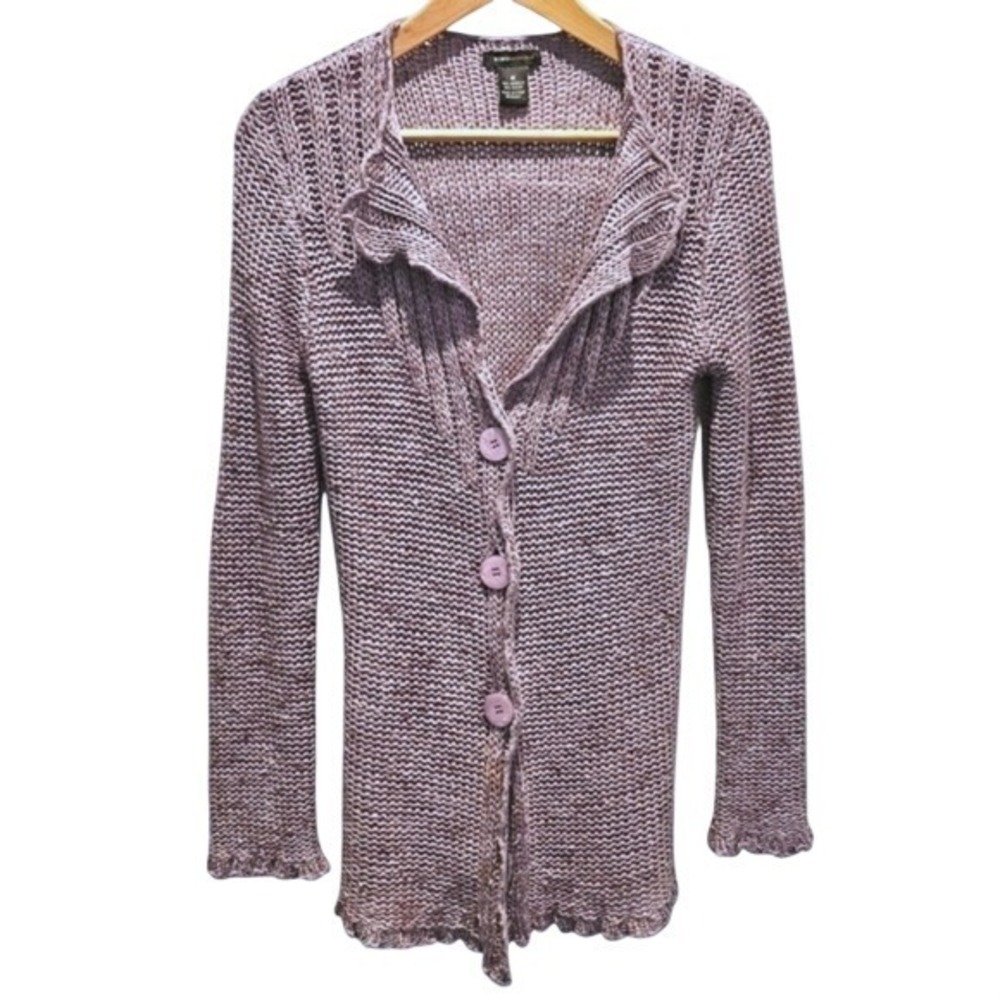 BCBGMaxAzria Purple Knitted Cardigan Medium